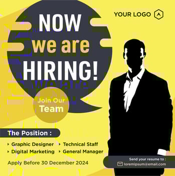 We are hiring social media post promotion vector