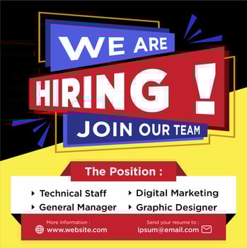 We are hiring social media post promotion vector
