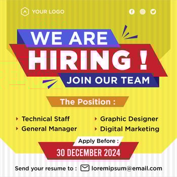 We are hiring social media post promotion vector