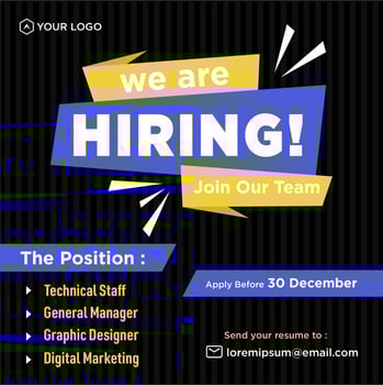 We are hiring social media post promotion vector