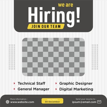 We are hiring social media post promotion vector