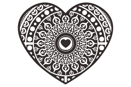 Illustration of a Black Heart png
