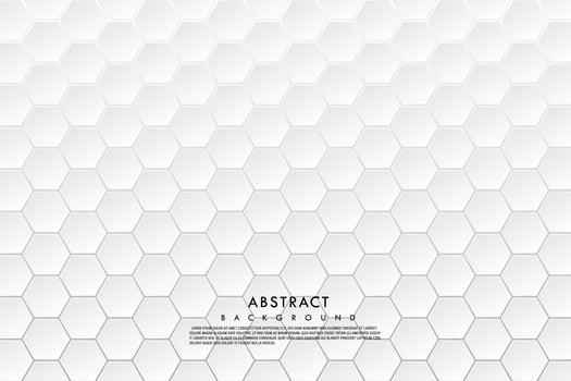 Vector abstract white and gray hexagon pattern. Geometric background.