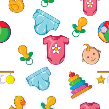 Baby pattern, cartoon style vector