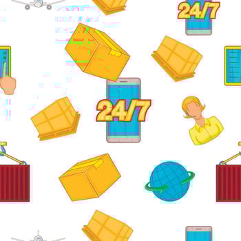 Transportation pattern, cartoon style vector