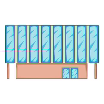 Solar battery building icon, cartoon style vector