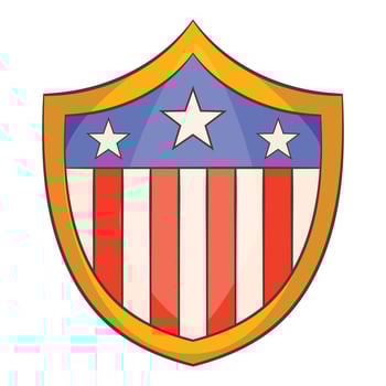 American shield icon, cartoon style vector