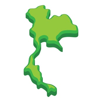 Thailand map icon, cartoon style vector