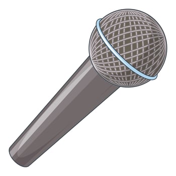 Microphone icon, cartoon style vector