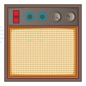 Guitar amplifier icon, cartoon style vector