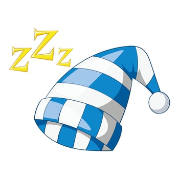 Sleeping cap icon, cartoon style vector