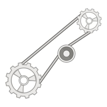 Timing belt icon, cartoon style vector