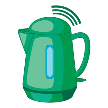 Plastic electric kettle with wi fi connection icon vector