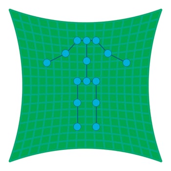 Green screen with human body model icon vector