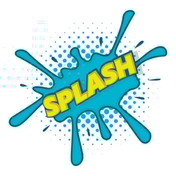 Splash text and effect icon, pop art style vector