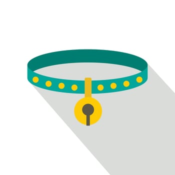Cat collar icon, flat style vector
