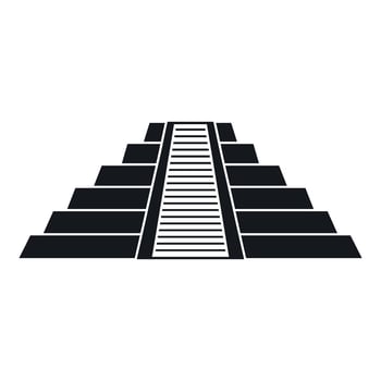 Ziggurat in Chichen Itza icon, simple style vector