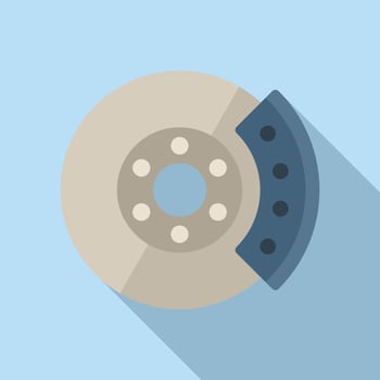 Car brake disk icon flat vector. Disc pad vector