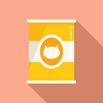 Food tin can icon flat vector. Cute full snack vector