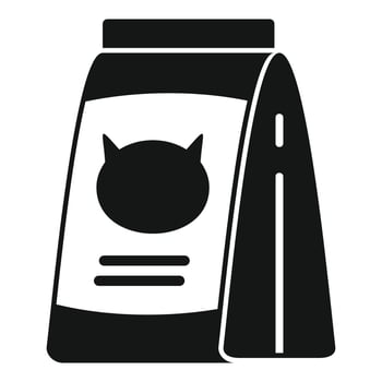 Cat food package icon simple vector. Dog feed vector