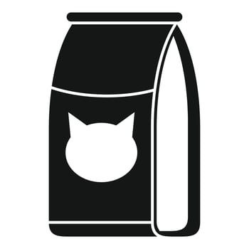 Shop cat food pack icon simple vector. Pet feed vector