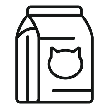 Cat food pack icon outline vector. Cute snack vector