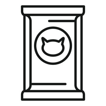 Cat food container icon outline vector. Pet bowl vector