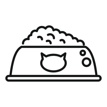 Cat food bowl icon outline vector. Pet feed vector