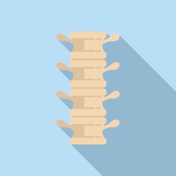 Spine pain icon flat vector. Physio massage vector