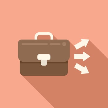 Business case icon flat vector. Target market vector