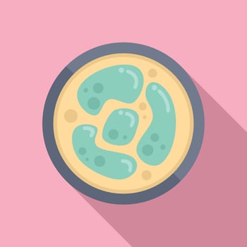 Bacteria icon flat vector. Petri dish vector