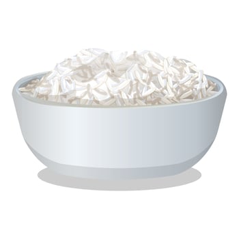 Plate with rice icon cartoon vector. Food bowl vector