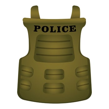 Protective police vest icon cartoon vector. Bulletproof armor vector