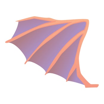 Dragon wing icon, cartoon style vector