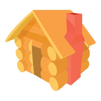 Small hut icon, cartoon style vector