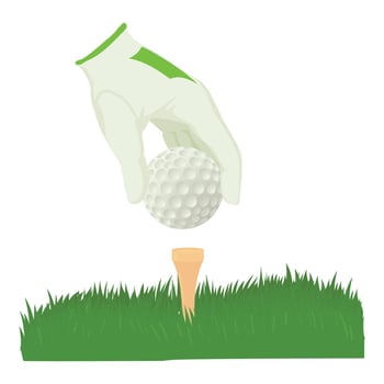 Golf ball icon, cartoon style vector