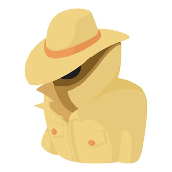 Spy icon, cartoon style vector