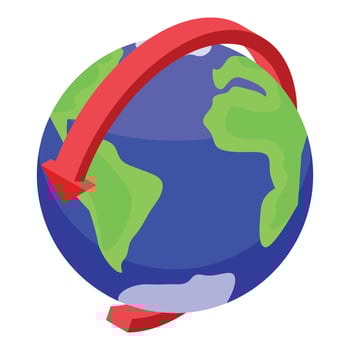 World icon isometric vector. Globe travel vector