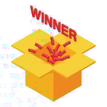 Winner box icon isometric vector. Game reward vector
