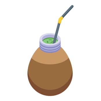 Argentina juice icon isometric vector. National mate vector