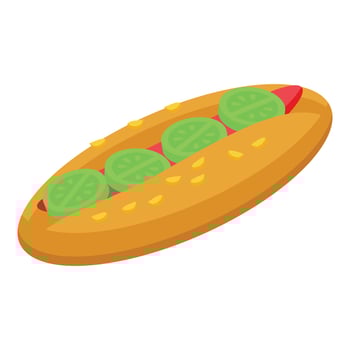 Vegan hot dog icon isometric vector. Food seller vector