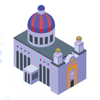 El Salvador cathedral icon isometric vector. Country travel vector