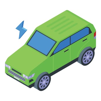 Electric car icon isometric vector. Eco energy vector