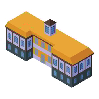 Big building icon isometric vector. Macedonia travel vector