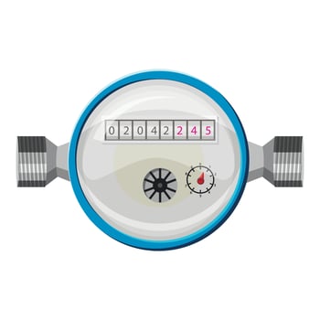 Water meter icon, cartoon style vector