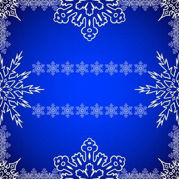 Christmas frame with drawn snowflakes on the edges vector