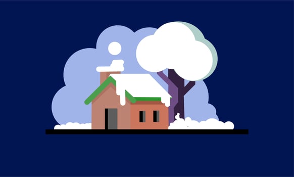 Winter illustration design, simple landscape illustration with elegance concept vector