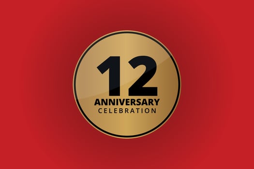 12 years anniversary celebration background design vector