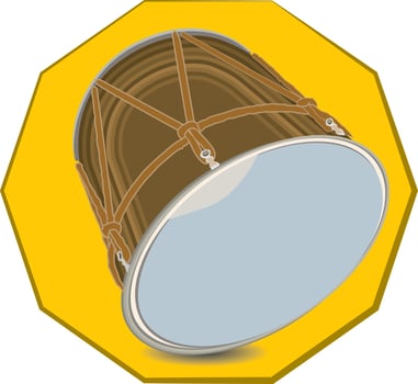 National instrument drum light brown vector