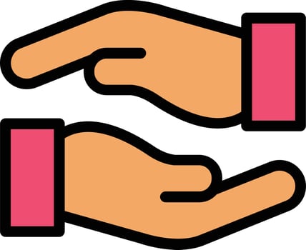 Hands Helping Vector Icon Design